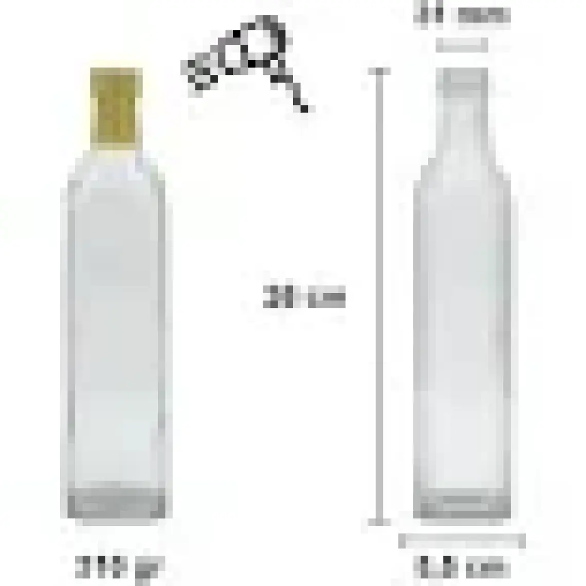 Afracam 500 cc Şeffaf Maraska Kilitli Kapaklı ve Kapüşonlu 500 ml Köşeli Cam Şişe 6 Adet