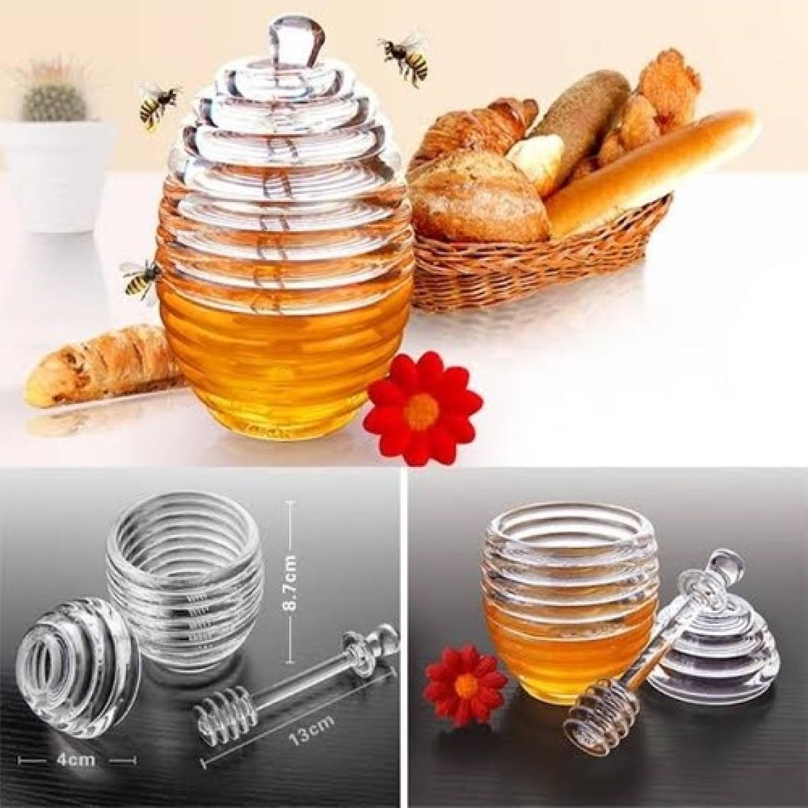 Biotech Bal Kavanozu Kapaklı Polikkarbon Çeşni Şişesi Helezon Bal Kaşığı