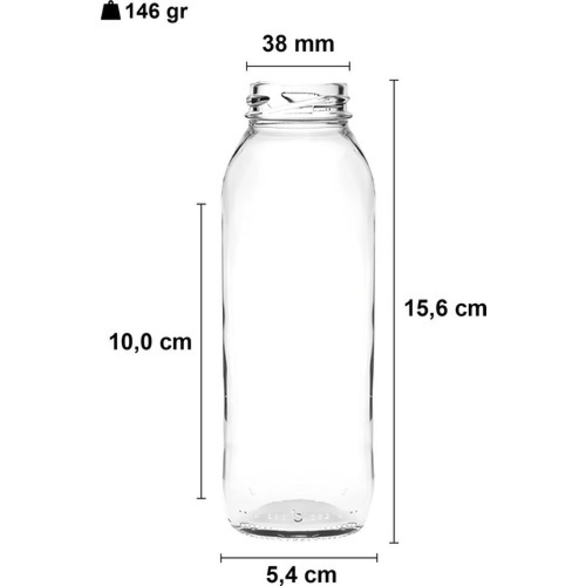 Afracam 250 cc Şeffaf Meyve Suyu, Limonata Şişesi Metal Konserve Kapaklı 250 ml Yuvarlak Cam Şişe 15 Adet