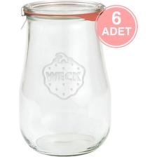 Weck 1750 ml Lale Cam Saklama Kavanozu 6 Adet
