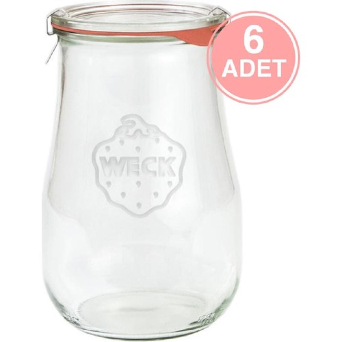 Weck 1750 ml Lale Cam Saklama Kavanozu 6 Adet