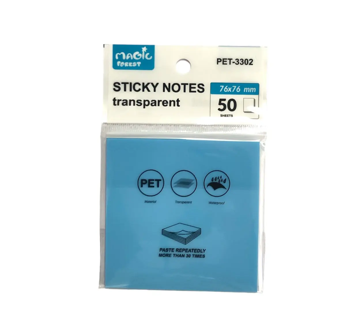 Maxx Sticky Notes Şeffaf Post-It 76X76 - 50 Yaprak - Mavi