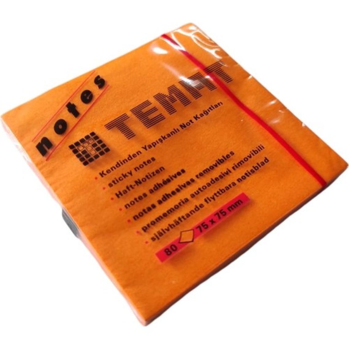 Temat Turuncu Kendinden Yapışkanlı Not Kağıdı 75x75mm 80 Adet