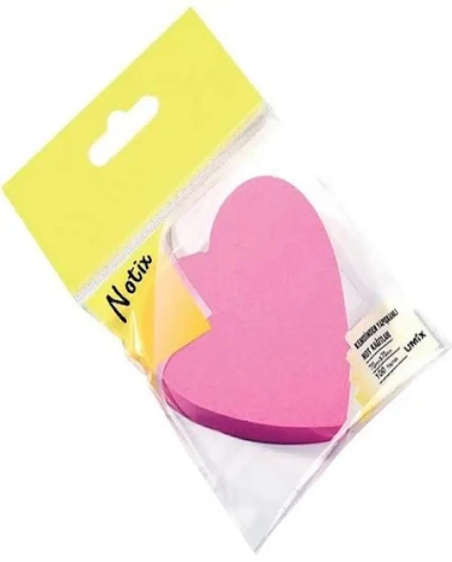 Notix Yapışkanlı Not Kağıdı Neon Kalp 100Yp Postit