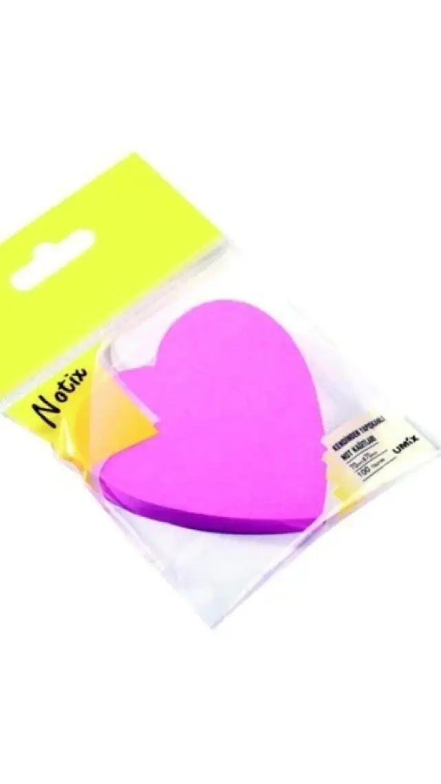 Notix Yapışkanlı Not Kağıdı Neon Kalp 100Yp Postit