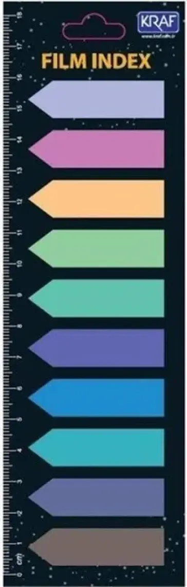 Tahtakalehobi Kraf Index Film (Pp) 12X44 mm Ok Şekilli 10 Renk x 20 Yp 51245