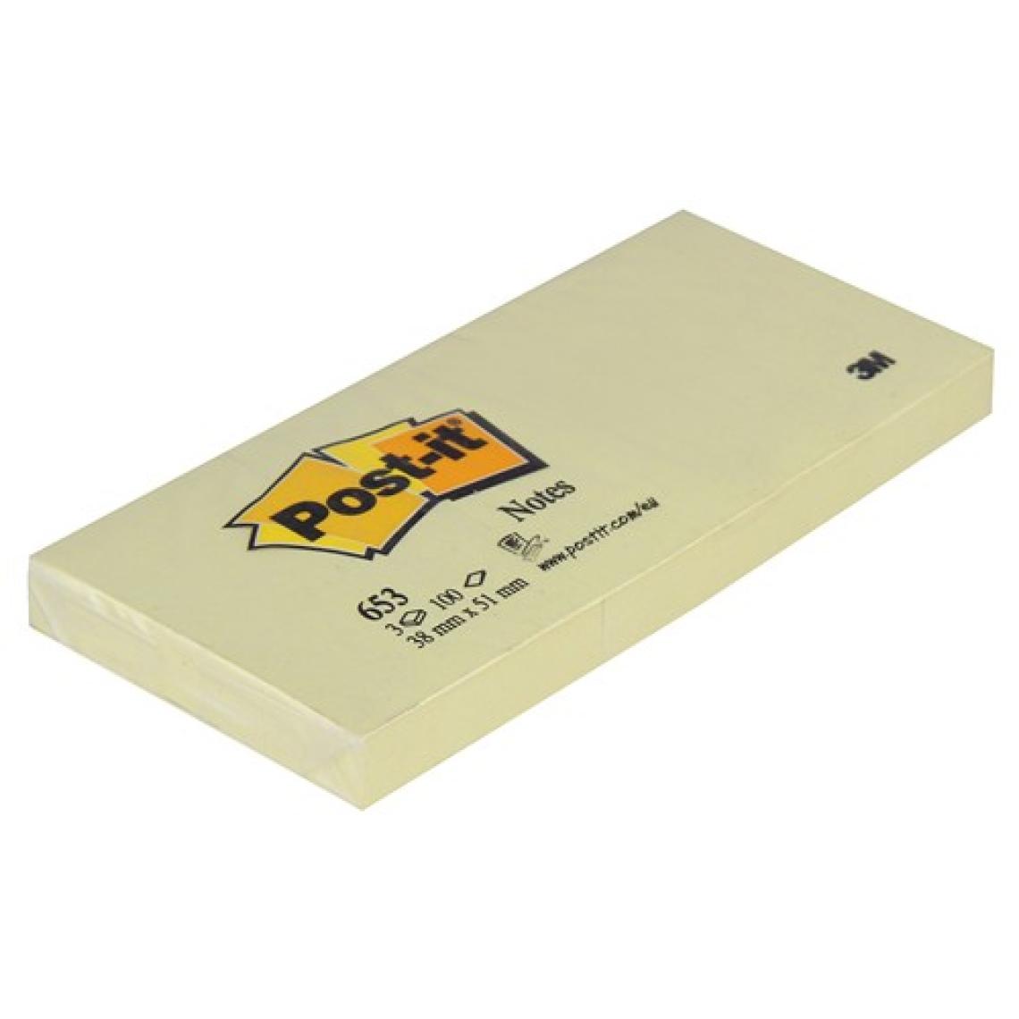3M Post-It Not Kağıdı 38 x 51 mm Sarı 3x100 Yaprak (653)