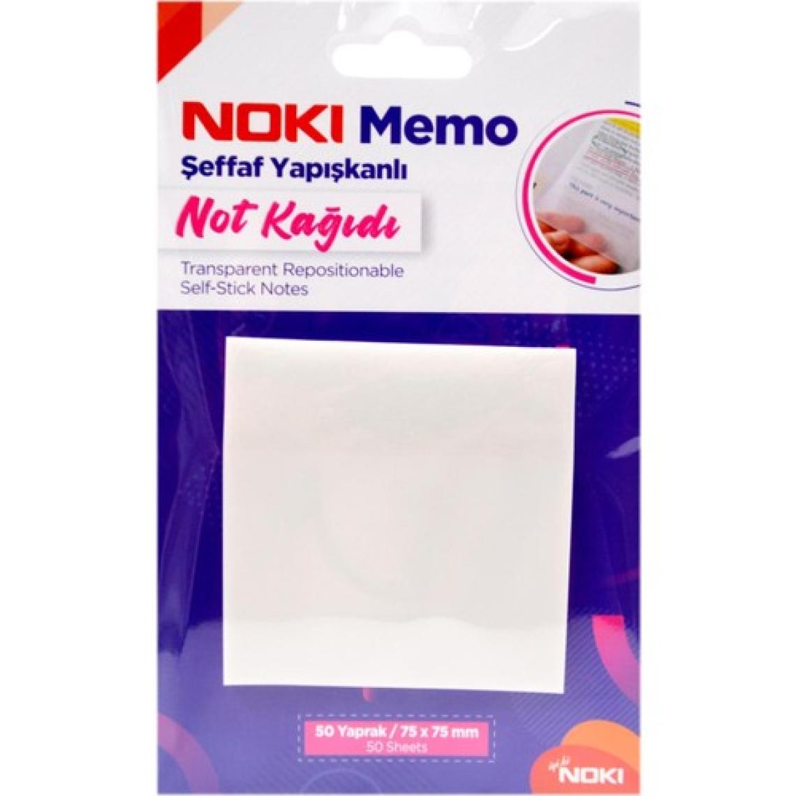 Noki Memo 75X75 Şeffaf Yapışkanlı Not Kağıdı 50 Yaprak (12300)