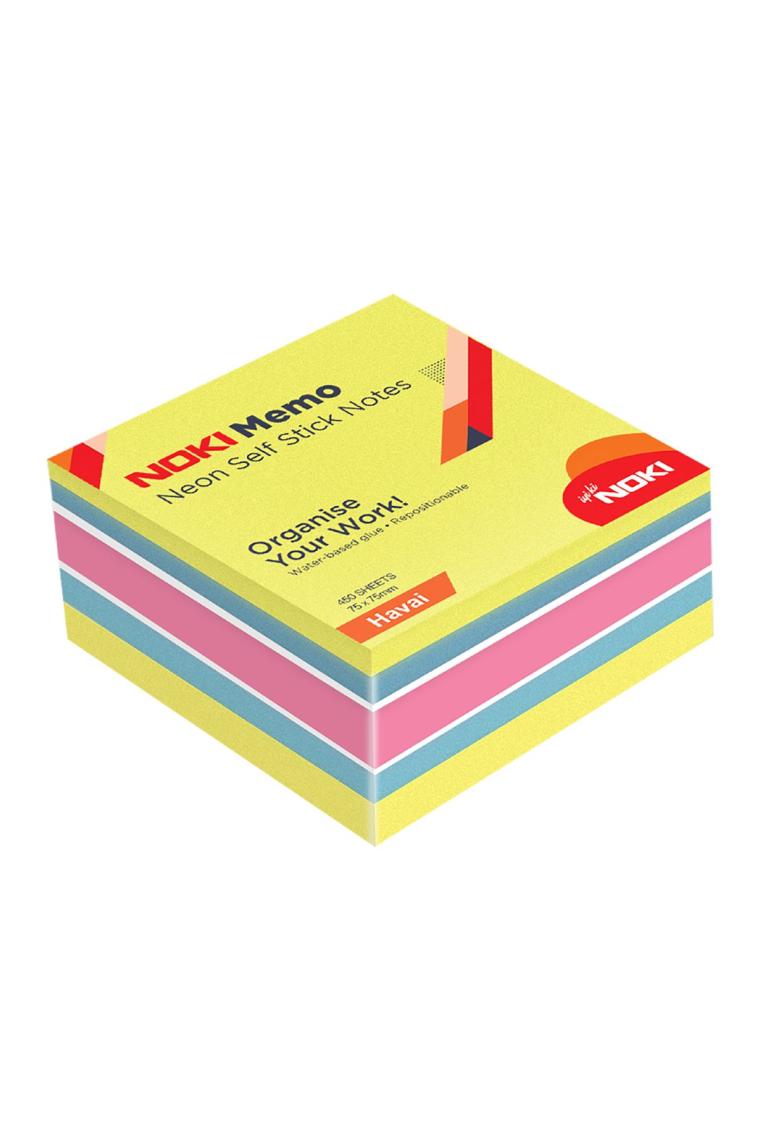 Noki Memo 75X75 Neon Yapışkanlı Küp Blok 450 Sf Havai