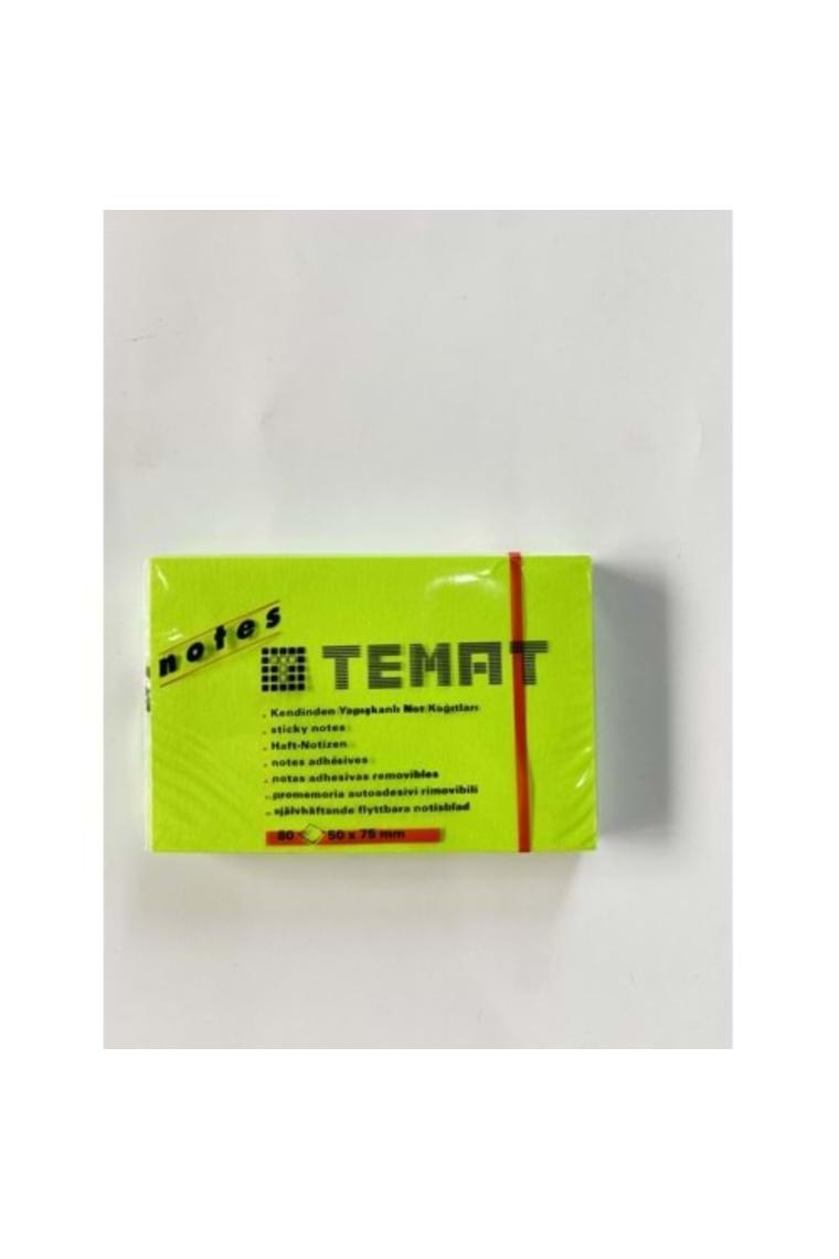 Temat Yapışkanlı Not Kağıdı 50 x 75 mm Yeşil