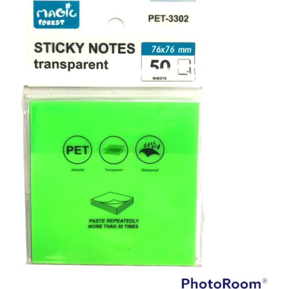 Maxx Sticky Notes Şeffaf Post-It 76X76 - 50 Yaprak - Neon Yeşil