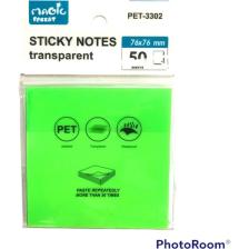 Maxx Sticky Notes Şeffaf Post-It 76X76 - 50 Yaprak - Neon Yeşil