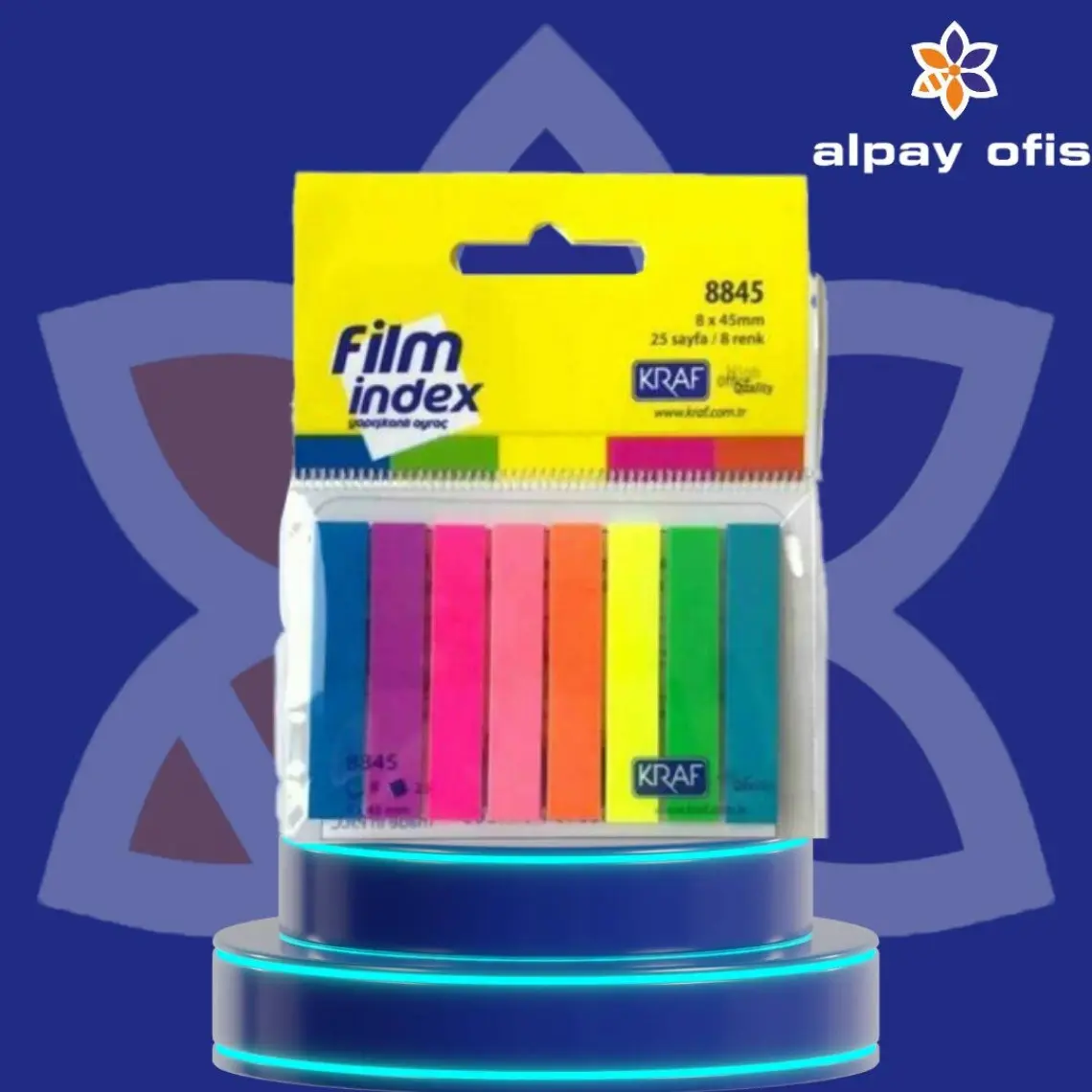Mas 3663 Film Index 8 mm x 45 mm 8 x 25 cm Sayfa PP 8 Renk