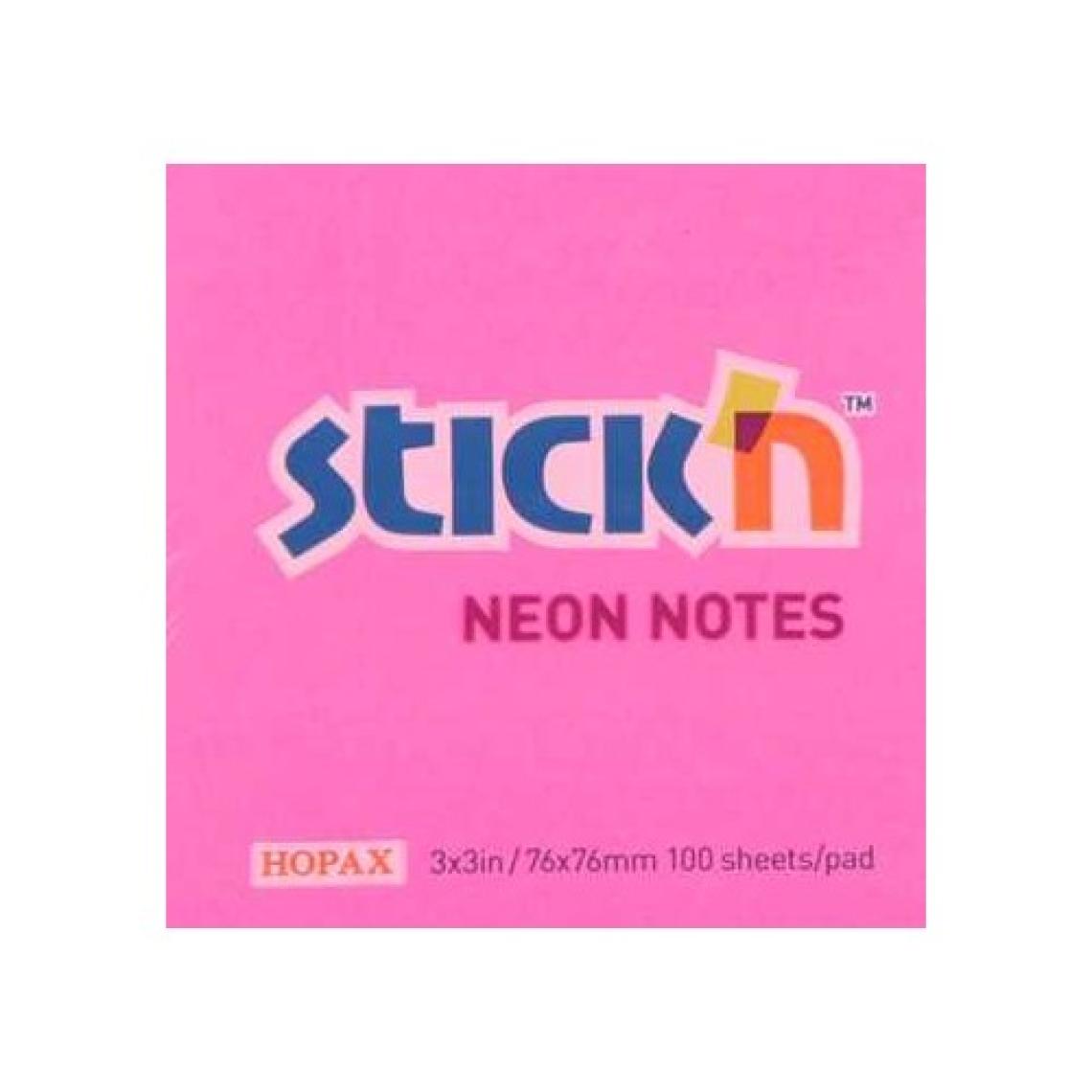 Hopax Neon Yapış. Not Kağıt Renkli 76*76 Mm. 100 Yp Koyu Pembe