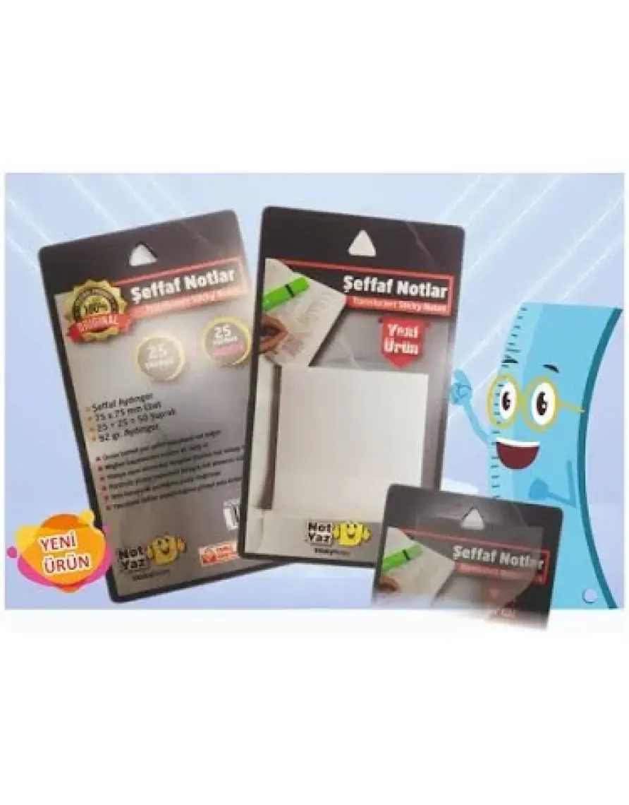 Notyaz Şeffaf Not Kağıdı Ebat 75X75 mm 50 Yaprak
