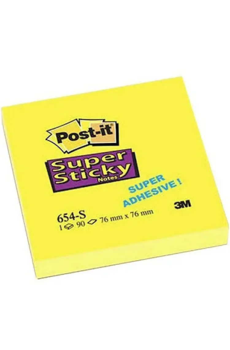 Post-İt 654-S Super Sticky Not 90 Yaprak 76 x 76 mm Sarı