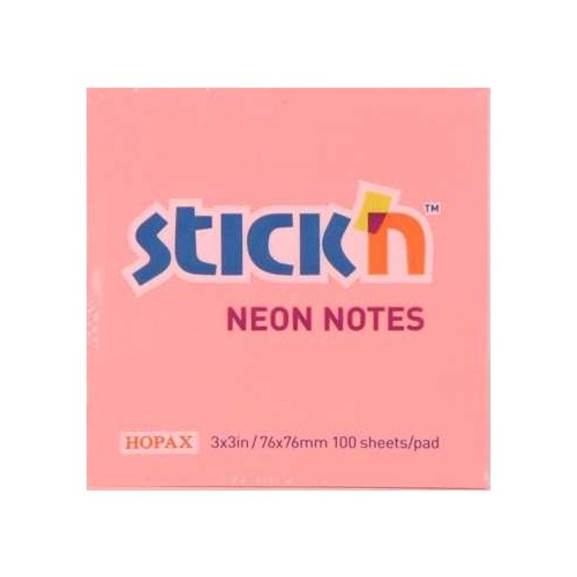 Hopax Neon Yapış. Not Kağıt Renkli 76*76 Mm. 100 Yp Pembe