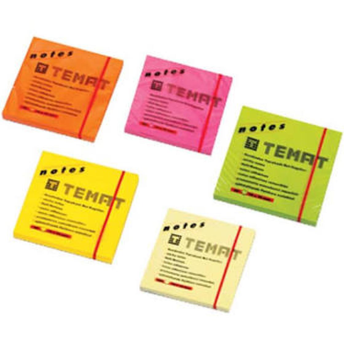 Temat Yapışkanlı Kağıt Postit Fosforlu Yeşil 75 x 75 mm 2'li