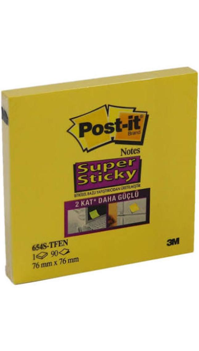 Post-İt 654-S Tfen Super Sticky Not 90 Yaprak 76 x 76 mm