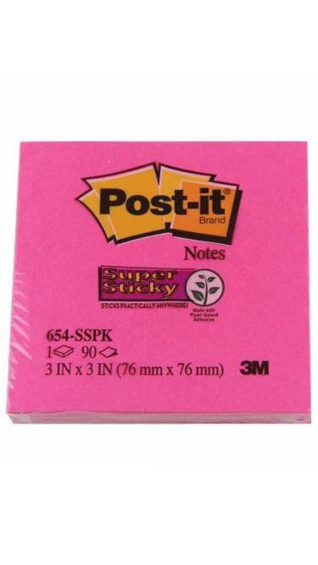 Post-İt 654-S Tfen Super Sticky Not 90 Yaprak 76 x 76 mm