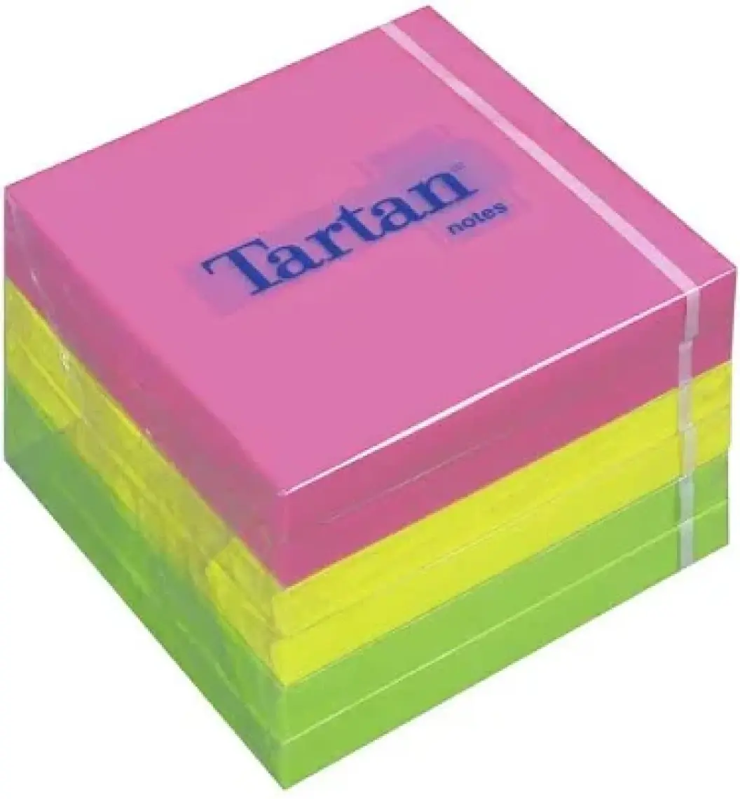 Kraf 7676CN Yapışkanlı Küp Not Kağıdı 76 mm x 76mm 5 Neon 400 Yaprak