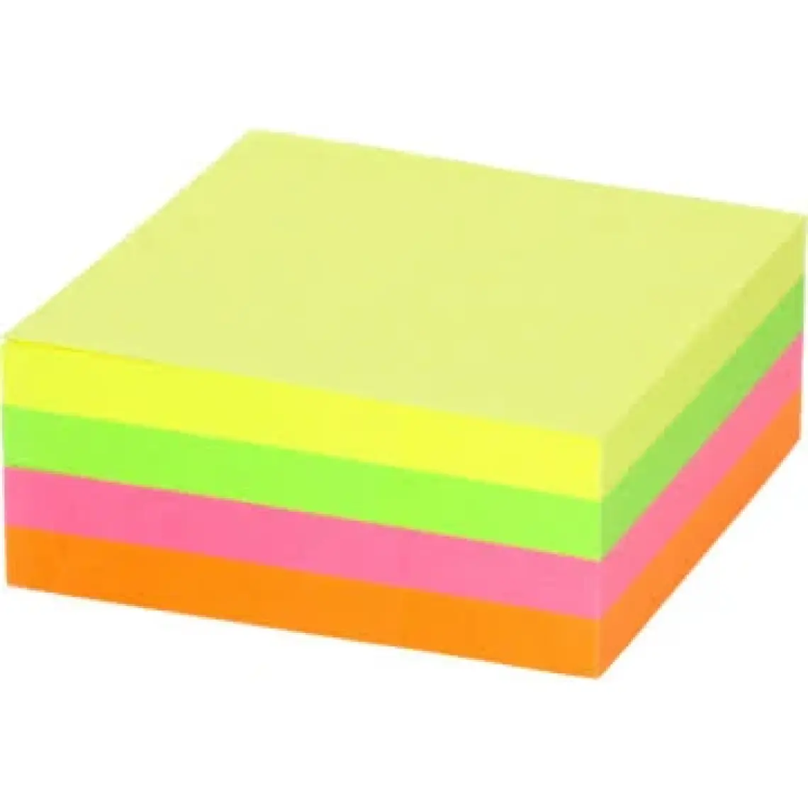 Kraf 7676CN Yapışkanlı Küp Not Kağıdı 76 mm x 76mm 5 Neon 400 Yaprak
