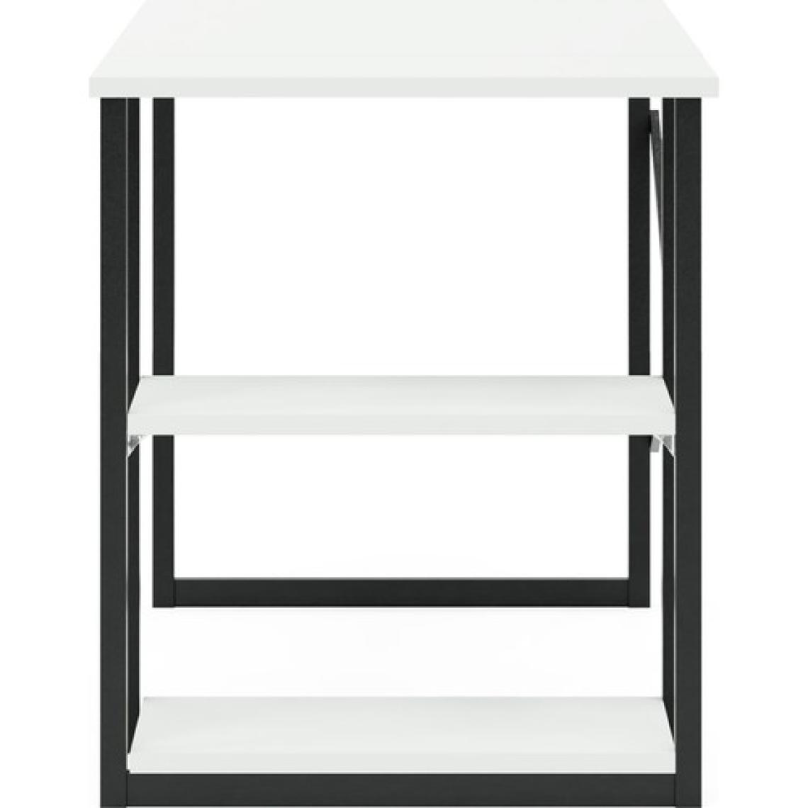 Ceramical 60X120 cm Raflı Çalışma Masası, Bilgisayar Masası, Ofis Masası - Beyaz