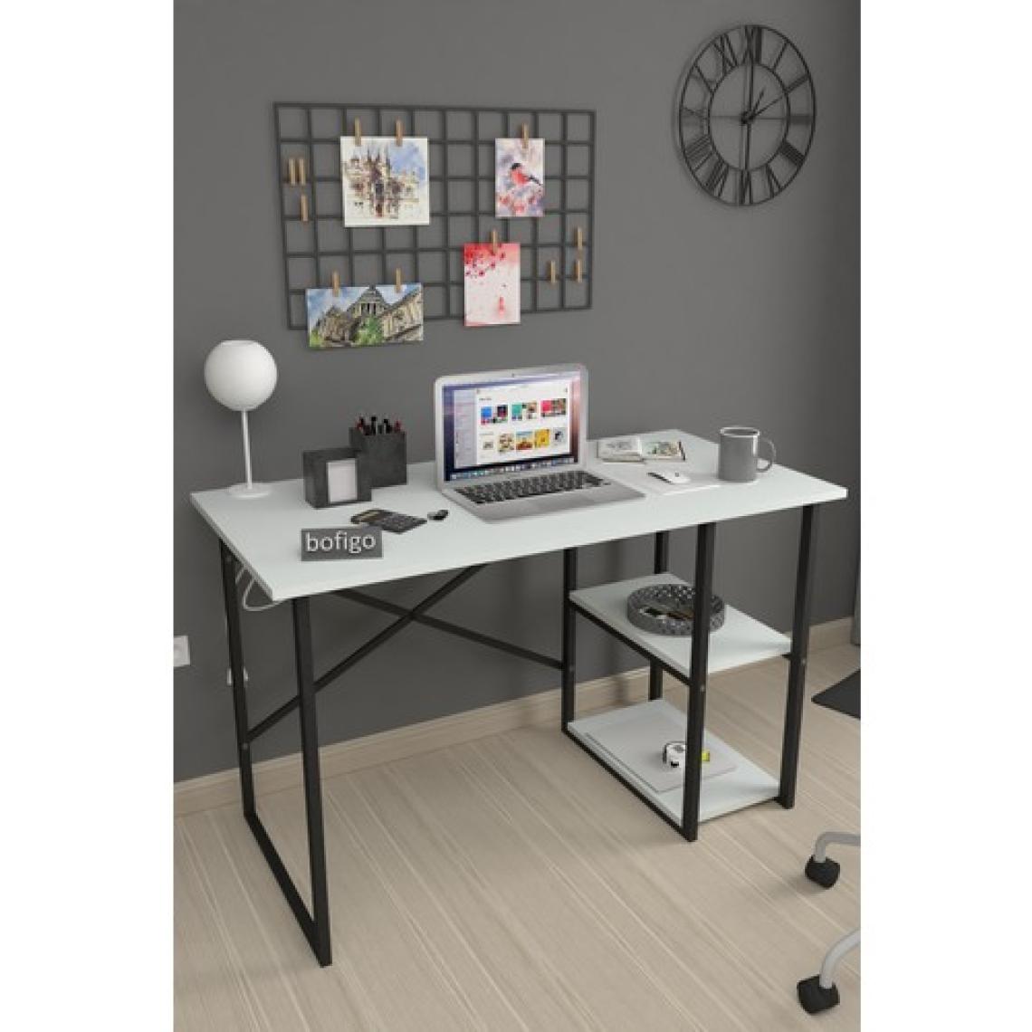 Bofigo 60x120 cm 2 Raflı Çalışma Masası Beyaz