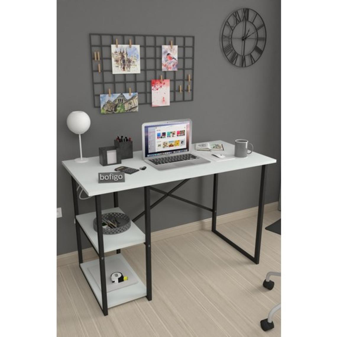 Bofigo 60x120 cm 2 Raflı Çalışma Masası Beyaz