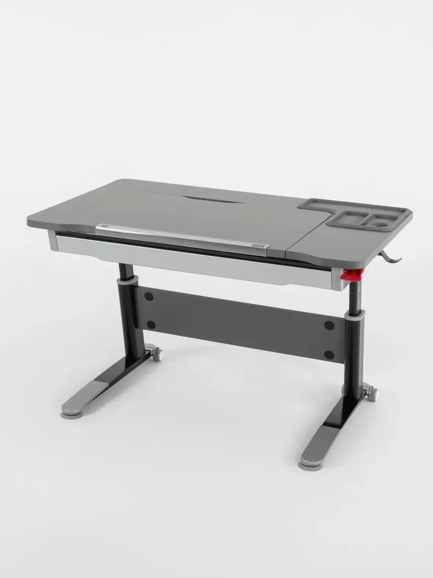 Creo Mobili Ofis Çalışanlarına Uygun Çekmeceli Çalışma Masası - 120x75 Cm, Antrasit/Gri - Sirius Basic