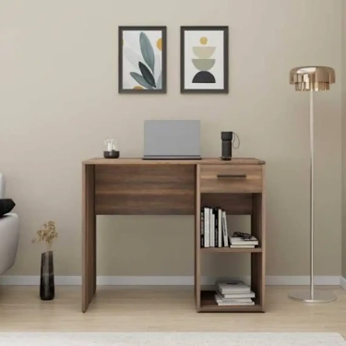 Adore Trendline Çekmeceli Çalışma Masası - Oslo Ceviz