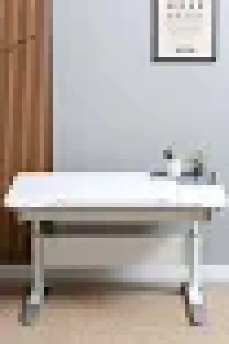 Creo Mobili Yükseklik ve Eğim Ayarlı, Çekmeceli, Sirius Basic Çalışma Masası 120x75 cm, Beyaz/Gri