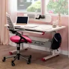 Creo Mobili Yükseklik ve Eğim Ayarlı Öğrenci Masası + Sandalye - Beyaz/Fuşya - Vega Advanced