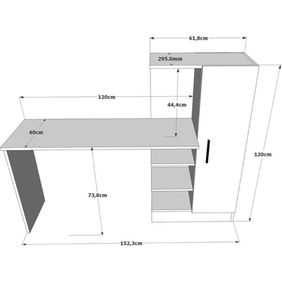 Robin Home Çocuk Genç Kitaplıklı Çalışma Masası Çam Siyah