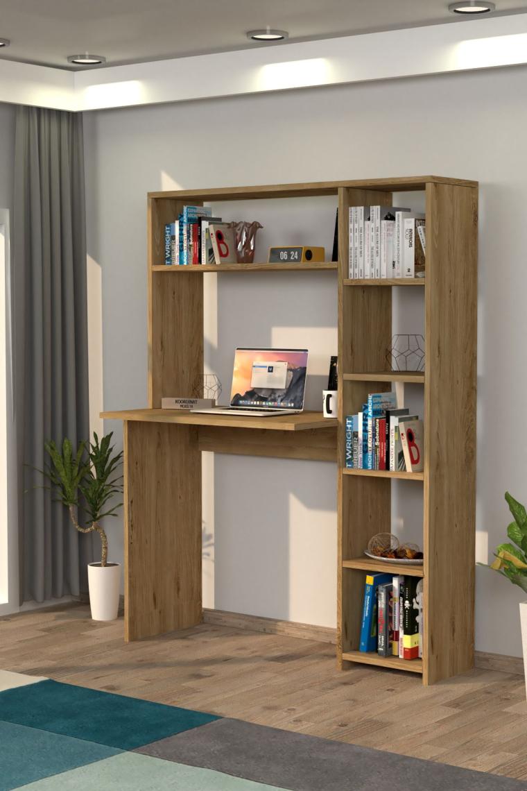 Tanmob Çalışma Masası Raflı Kitaplıklı Çam - CLM0302