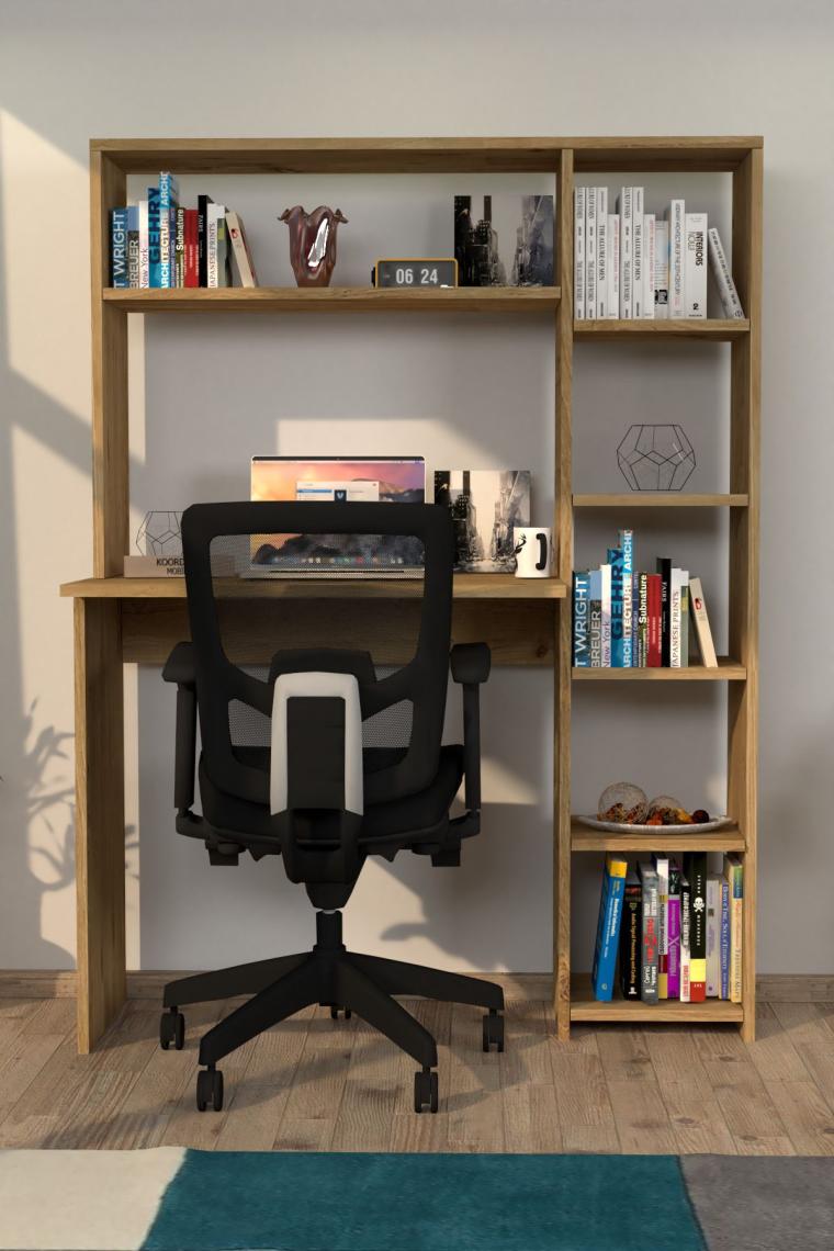 Tanmob Çalışma Masası Raflı Kitaplıklı Çam - CLM0302