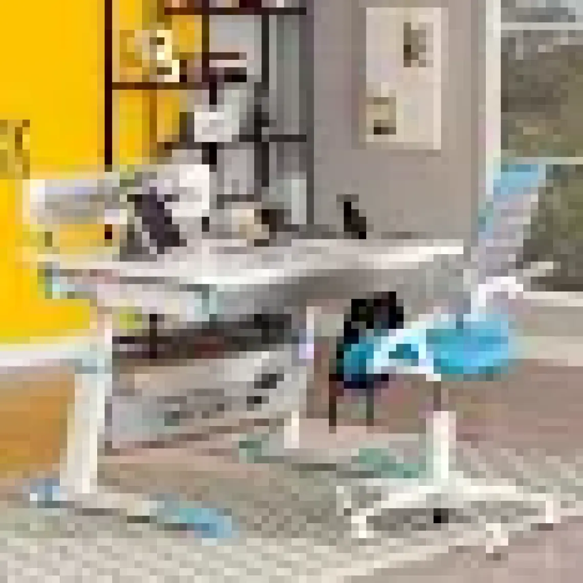 Creo Mobili Akıllı Çalışma Masası Yükseklik ve Eğim Ayarlı Masa - 120x75 Cm, Beyaz/Mavi - Sirius Standart