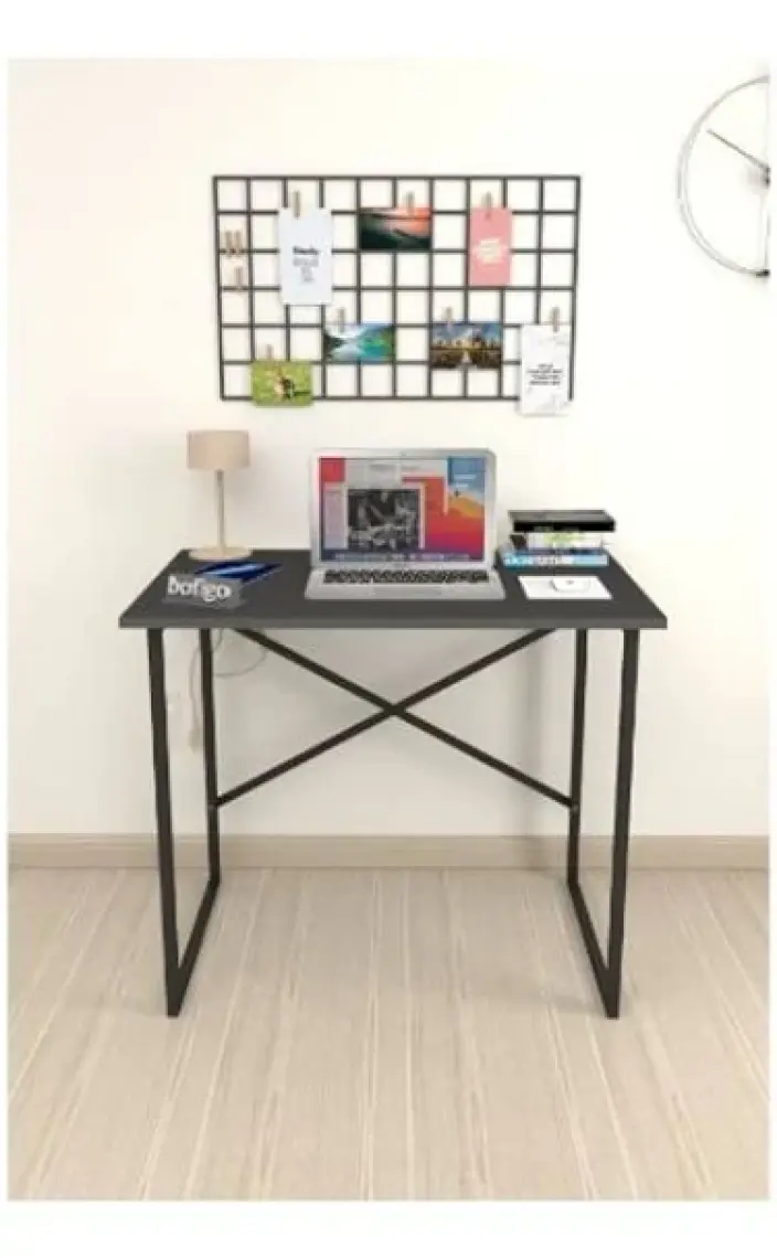 Bofigo 60X90 cm Çalışma Masası Bilgisayar Masası Ofis Ders Yemek Masası Antrasit