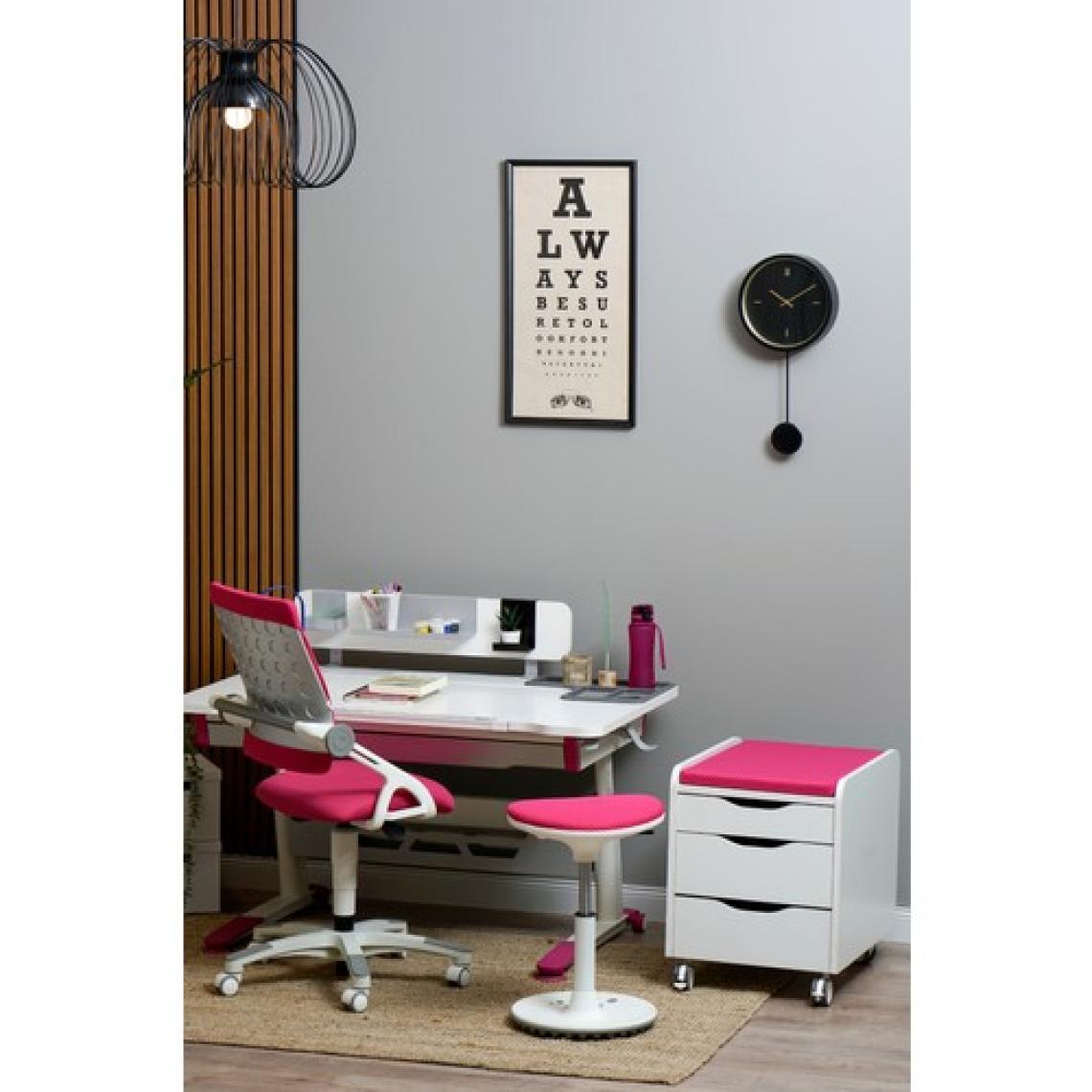 Creo Mobili Ergonomik Ders Çalışma Masası Eğim Verilebilir ve Çekmeceli - 120x75 Cm, Beyaz/Fuşya - Sirius Basic