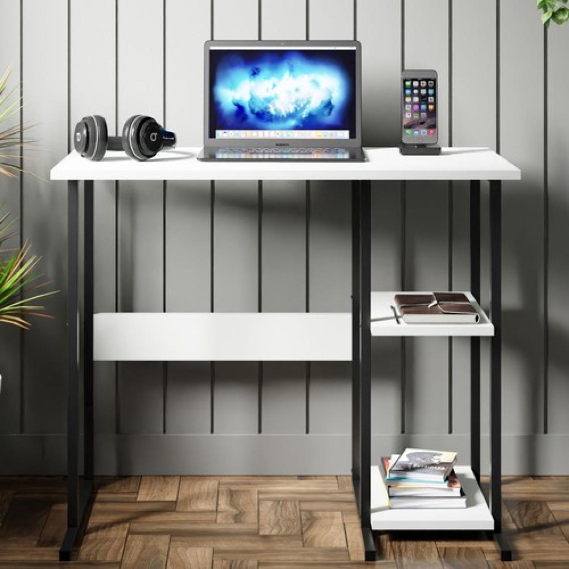 Ceramical Msr2 Raflı Çalışma Masası, Bilgisayar Masası, Ofis Masası - Beyaz