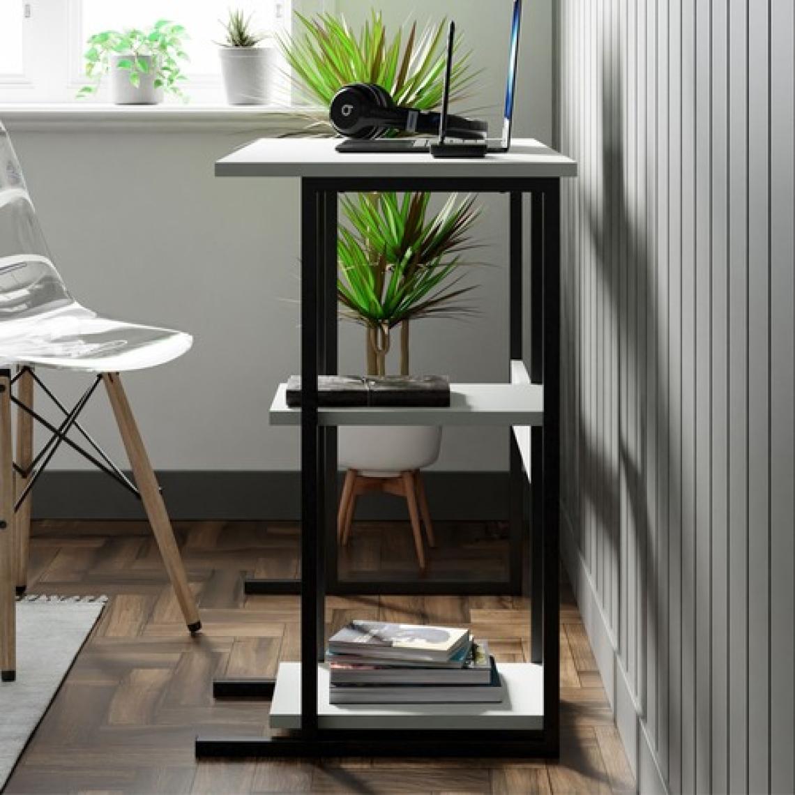 Ceramical Msr2 Raflı Çalışma Masası, Bilgisayar Masası, Ofis Masası - Beyaz