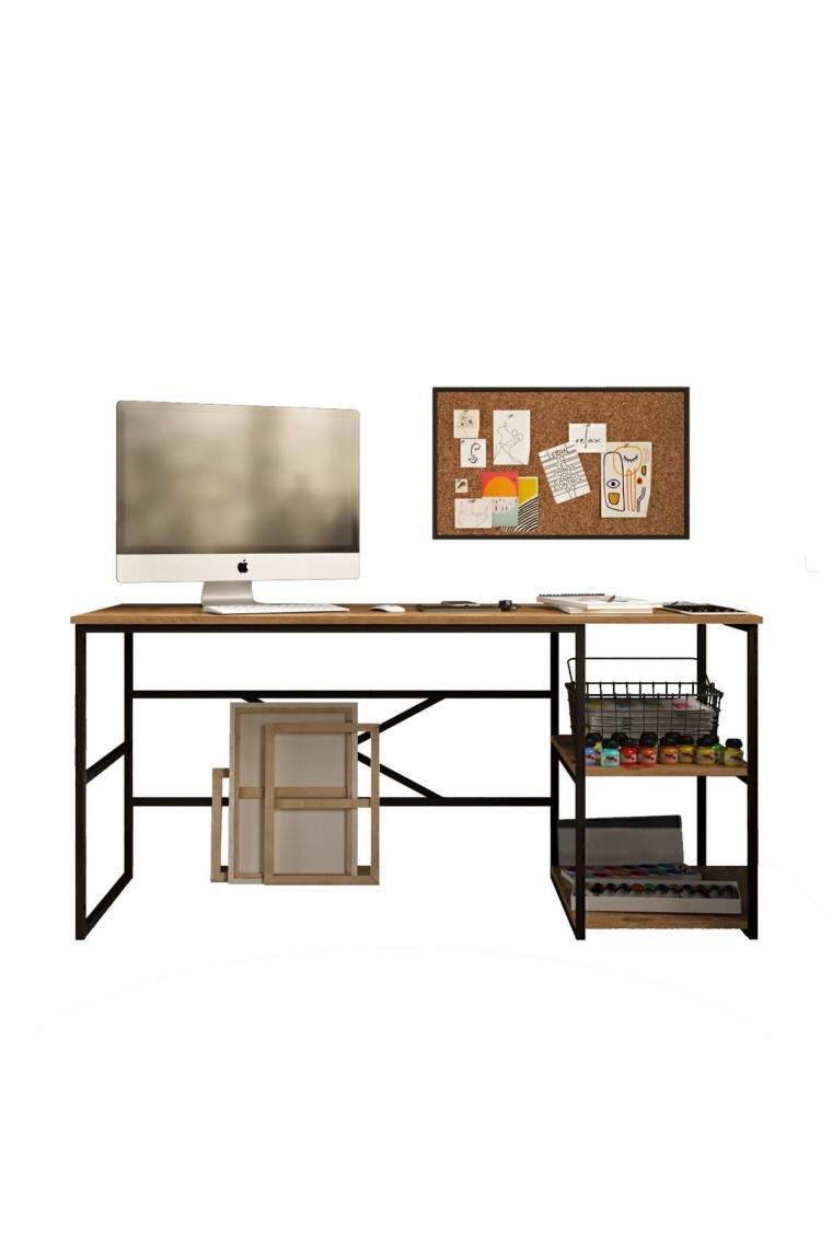 Yurudesign Voyage Metal Çalışma Masası Raflı 160CM VG28-A Çam
