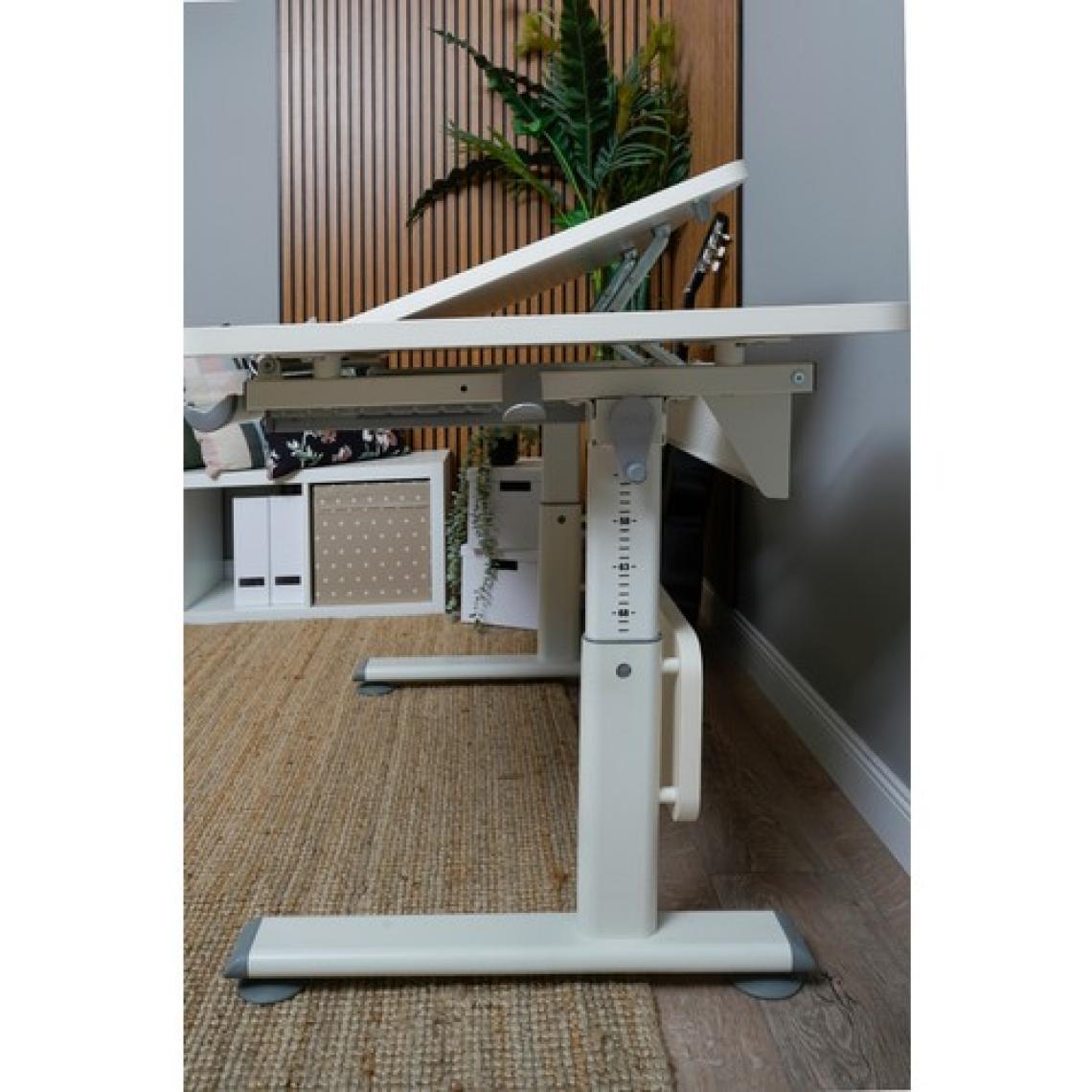 Creo Mobili Kompakt Çalışma Masası, Yükseklik Ayarlı Montessori Uyumlu - 130x70 Cm, Beyaz/Gri - Vega Simple