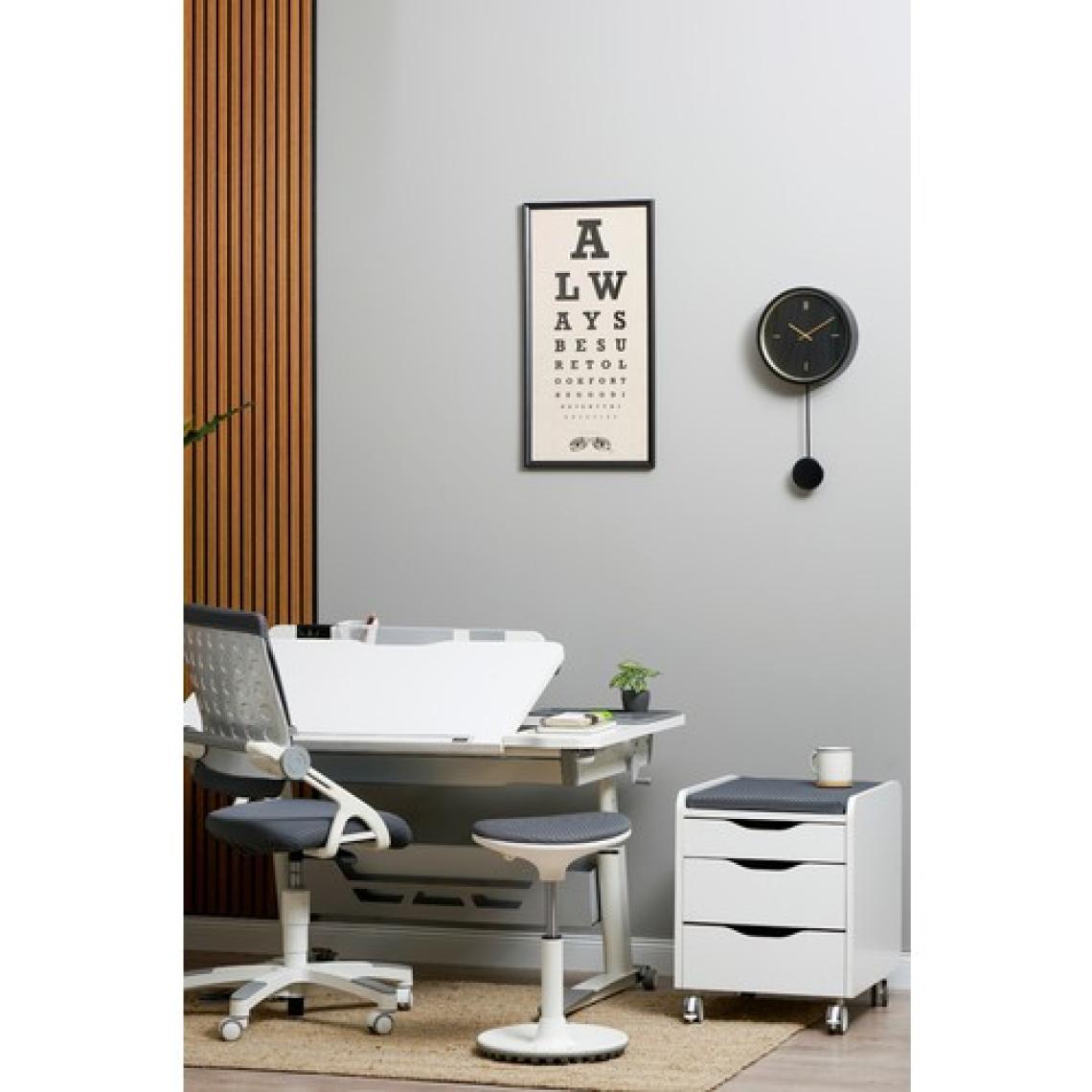 Creo Mobili Fonksiyonel Genç Odası Masası Çekmeceli, Yükseklik Ayarlı - 120x75 Cm, Beyaz/Gri - Sirius Standart