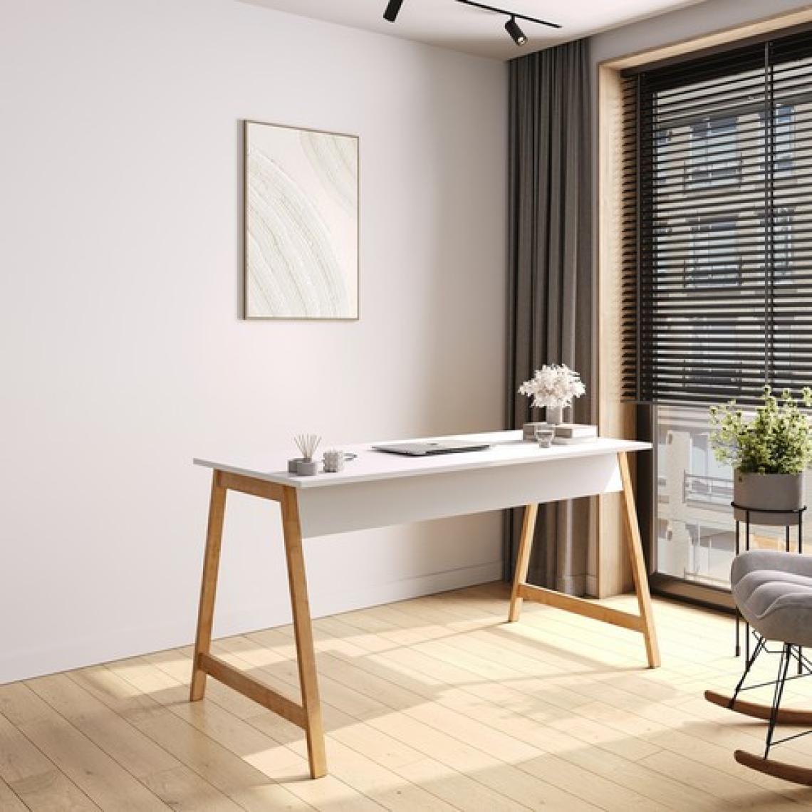 Lagomood Denge Çalışma Masası 140  cm  Beyaz Meşe