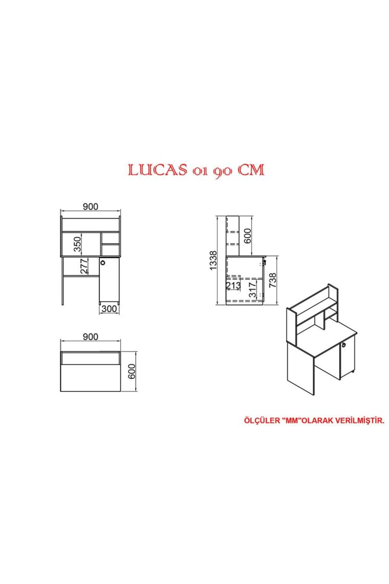 Lucas 01 90 Cm Çalışma Masası Lc04