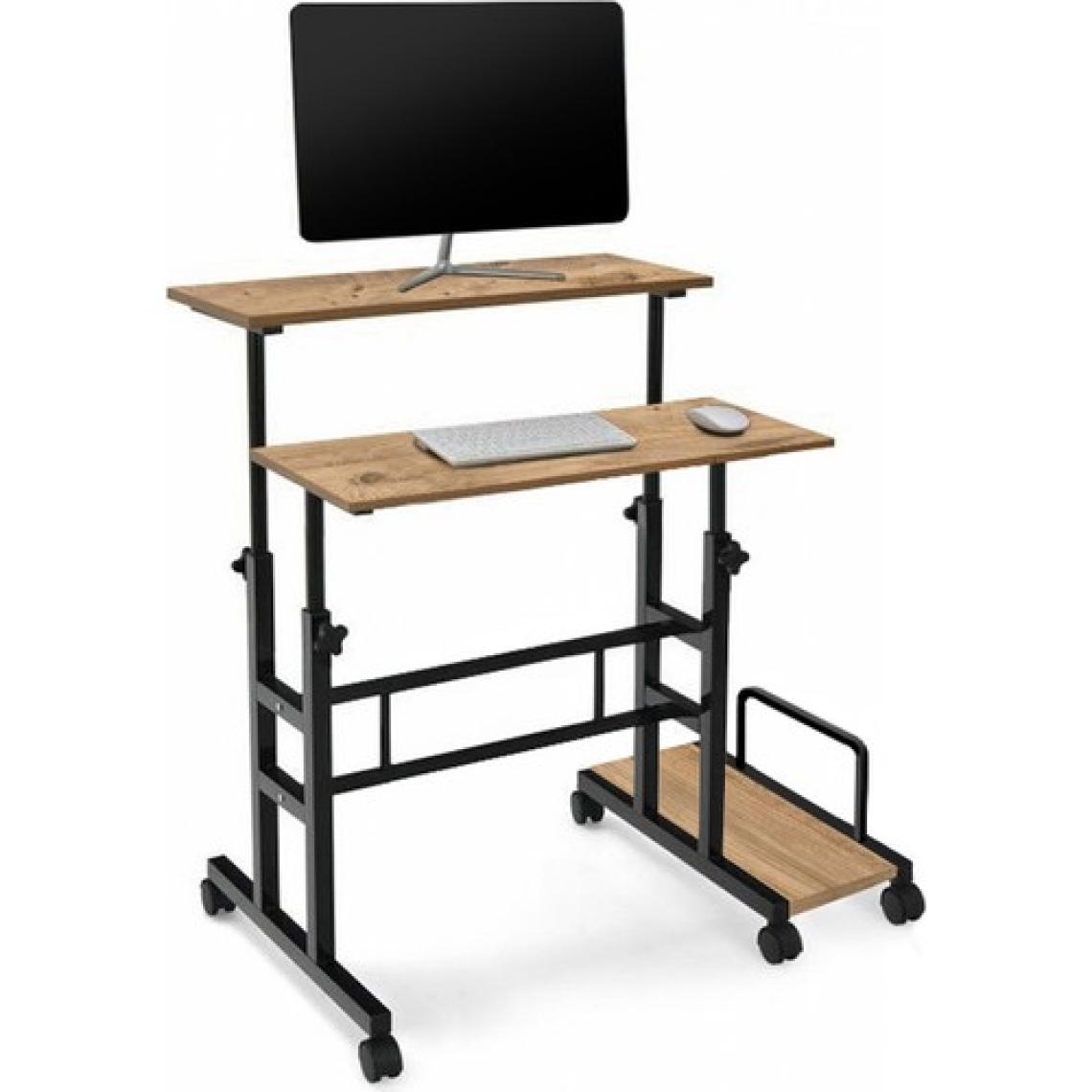servetavcı Yükseklik Ayarlı Bilgisayar/laptop ve Çalışma Masası - Atlantik Çam 80X60 (Tekerli ve Kasalıklı)