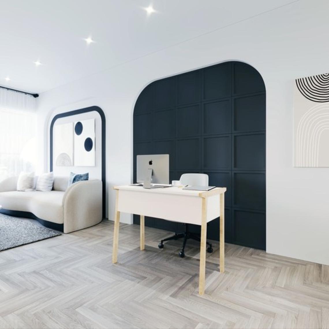 Lagomood Zenith Çalışma Masası 90CM Beyaz Meşe