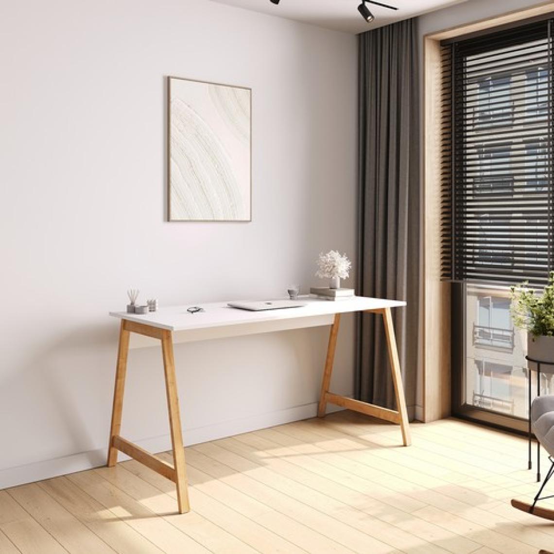 Lagomood Denge Çalışma Masası 120  cm  Beyaz Meşe