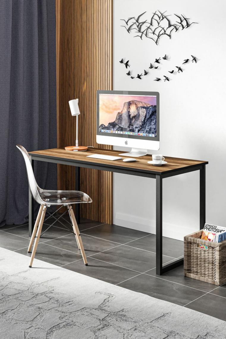 Ceramical MS1 Metal Ayaklı Çalışma Masası - 140cm - Ceviz